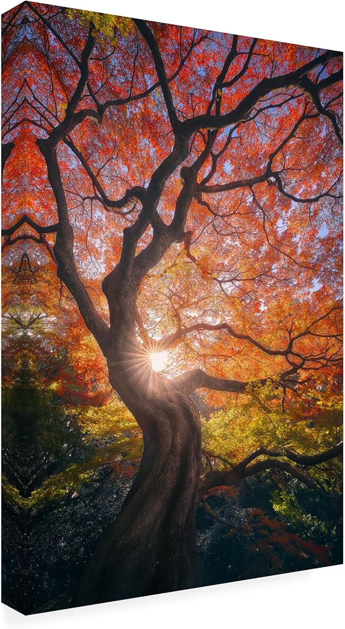 Trademark Fine Art Canvas Wall Art - Javier De La 'The Japanese Tree' Wall Art for Living Room, Bedroom, or Office Décor