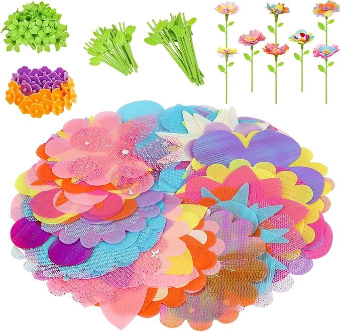ZuxZuce Fabric Flower Bouquet Toys Refill Pack – DIY Arts & Crafts Toy Accessories (Main Kit Not Included)