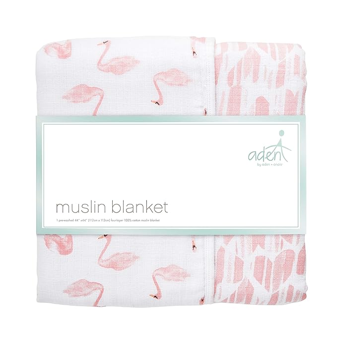 aden + anais Essentials Dream Blanket, Muslin Baby Blankets for Girls & Boys, Ideal Lightweight Newborn Nursery & Crib Blanket, Unisex Toddler & Infant Bedding, Shower & Registry Gift,Swans