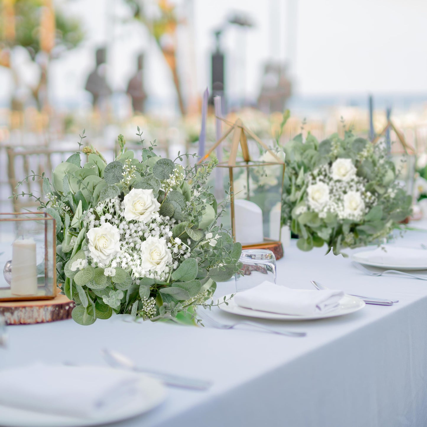 Palonu 200 Pcs 5 Kinds Mixed Artificial Eucalyptus Leaves Stems Bulk Babys Breath Eucalyptus Bundle Faux Plants Greenery for DIY Bouquets Floral Arrangement Wedding Engagement Party Decor