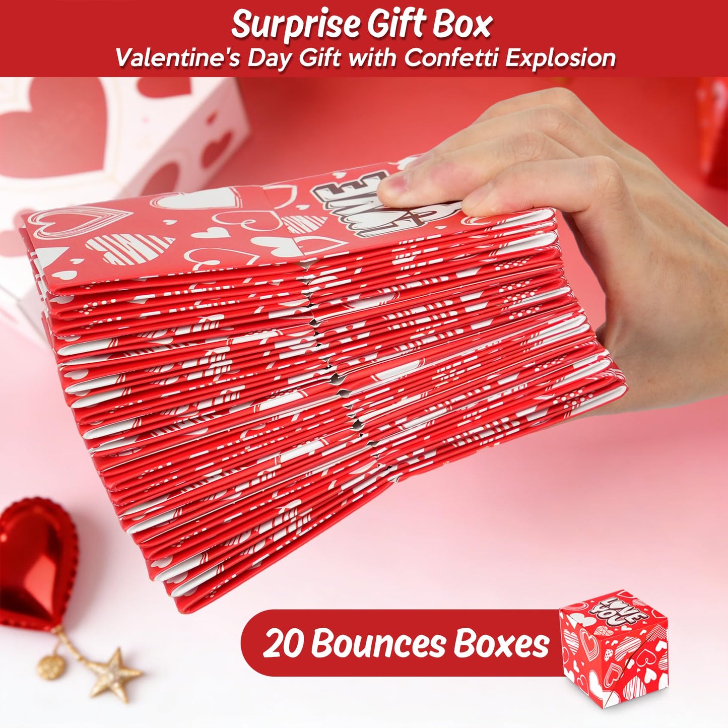 Valentine's Day Surprise Gift Box Explosion for Money,Unique Foleding Gift Box,Surprise for Wife,for Husband,Gift for Birthday,Anniversary,Party