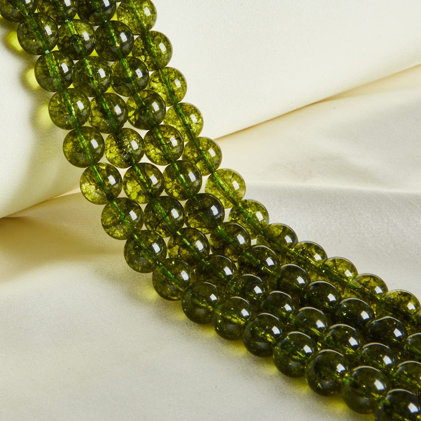 35pcs 10mm Natural Peridot Beads Gemstone Beads Round Loose Beads for Jewelry Making