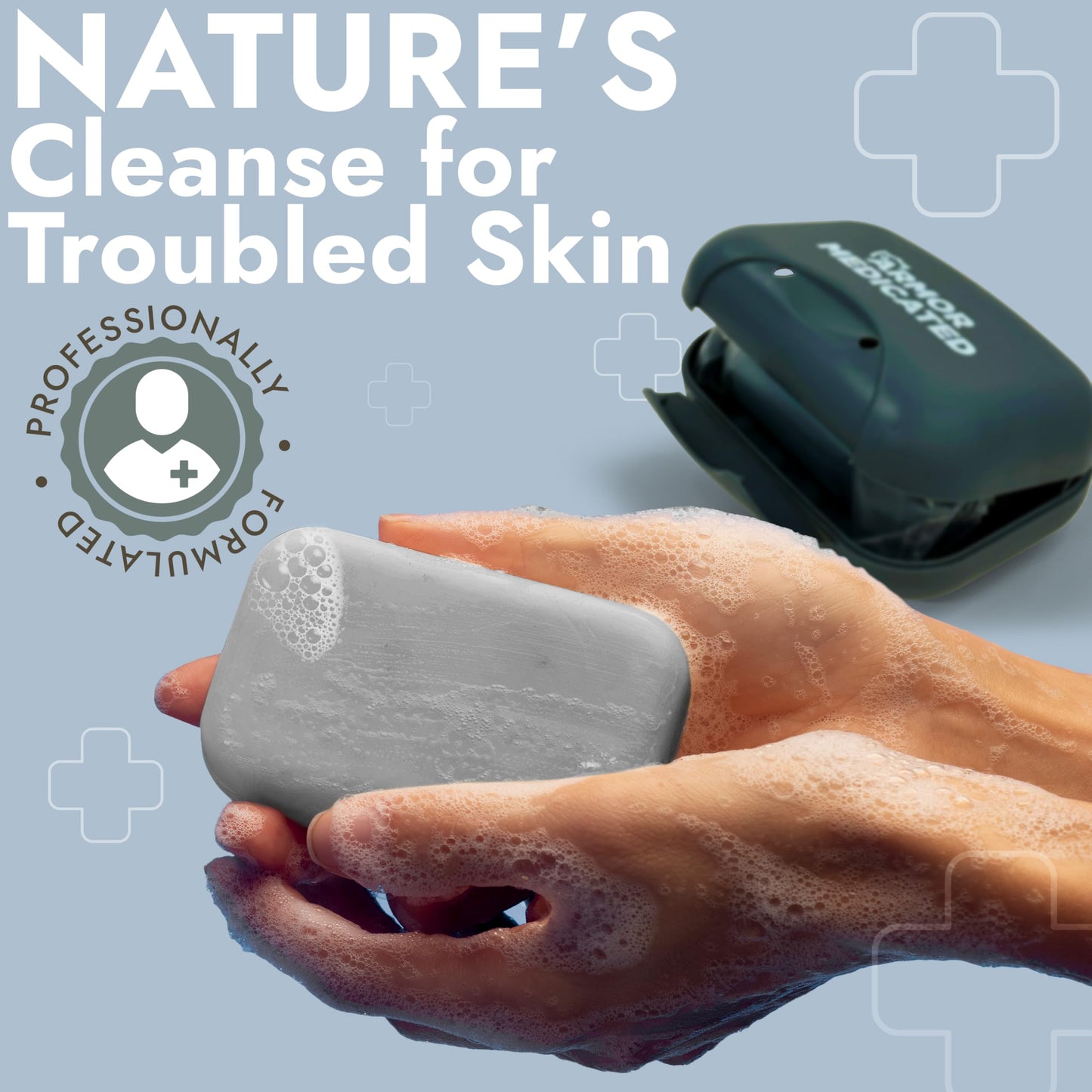 Antifungal Soap | Medicated Jock Itch Treatment, Fights Ringworm & Athlete's Foot | Soothing Tea Tree & Eucalyptus | 1% Tolnaftate for Effective Relief | Travel-Friendly with Soap Case