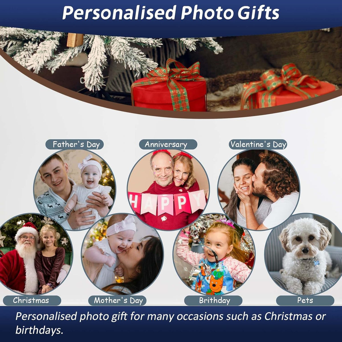 AIRUIXIO16x12 Inch Custom Canvas Prints with Frame | Personalized Photo Canvas for Christmas Gifts | Ideal Family & Pet Wall Art Decor | Custom Canvas Wall Art