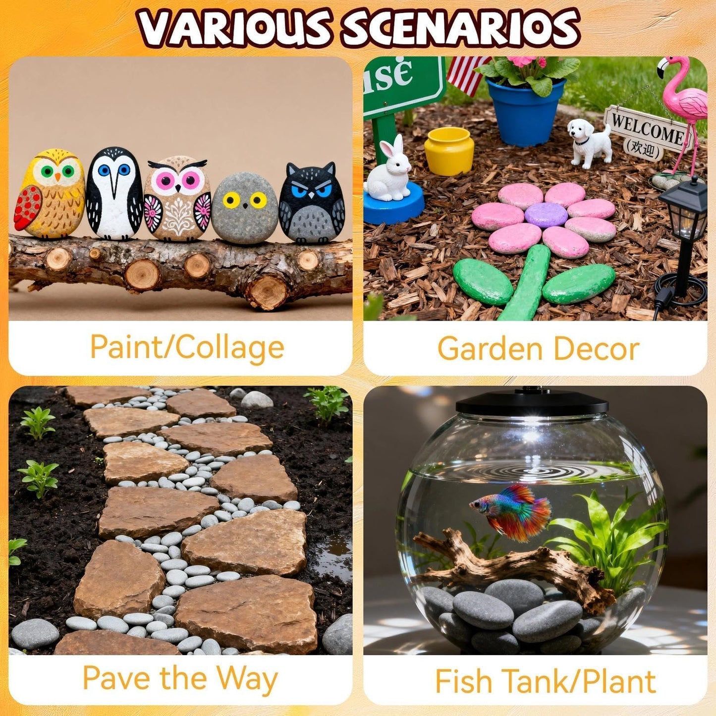 ReePlan 50PCS Rocks for Painting, 2-3 Inches Natural Smooth River Rocks for Painting, Flat Stones for Crafts and Decorations, Kindness Stones for DIY Arts(50)