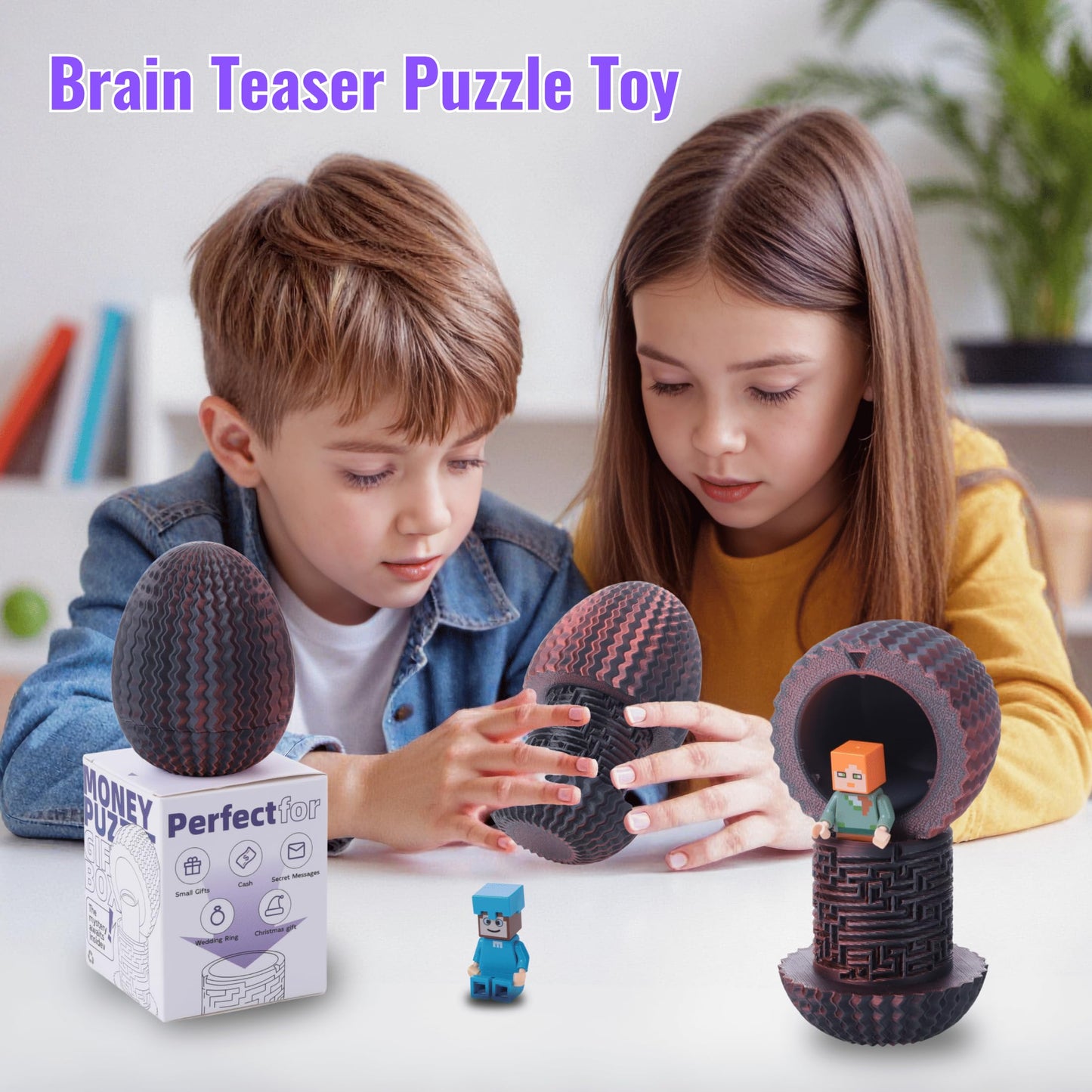 Maze Egg Money Puzzle Gift Box: Available in 4 Unique Internal Designs - Secret Cash Holder & Surprise Gift Container for Easter, Birthday, Wedding - Fun Brain Teaser Toy for Kids & Adults