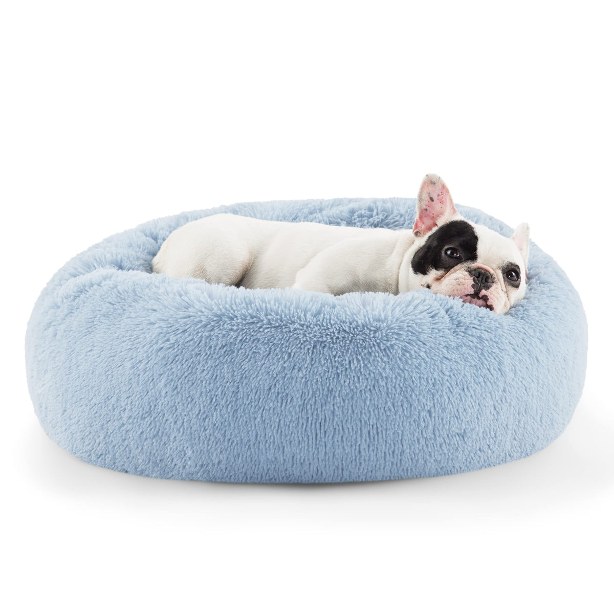 Bedsure Calming Small Medium Dog Bed Donut Washable Puppy Bed,27ins Black