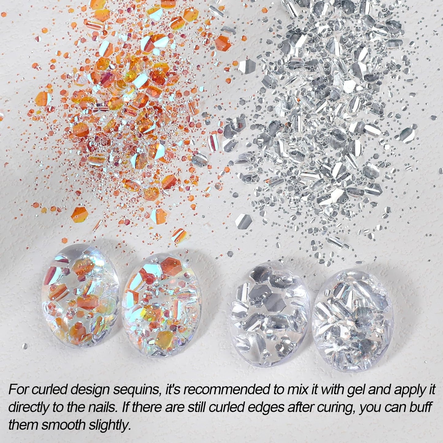2 Boxes Holographic Nail Glitter Flakes Aurora Silver Irregular Nail Sequins Opal Chameleon Chunky Nail Decoration Nail Foil Manicure Accessories Nail Craft for Salon Art DIY