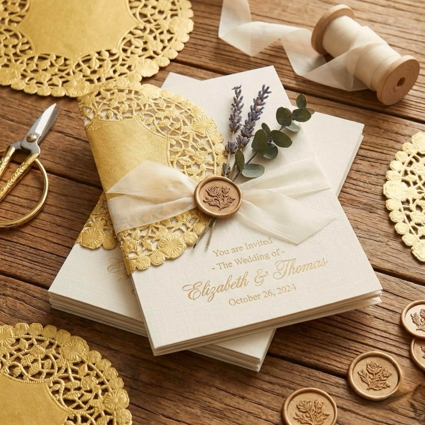 The Baker Celebrations Gold Foil 6-Inch Paper Lace Doilies – 100-Pack Decorative Round Placemats for Table Setting, Baking, Crafts – Made in Canada