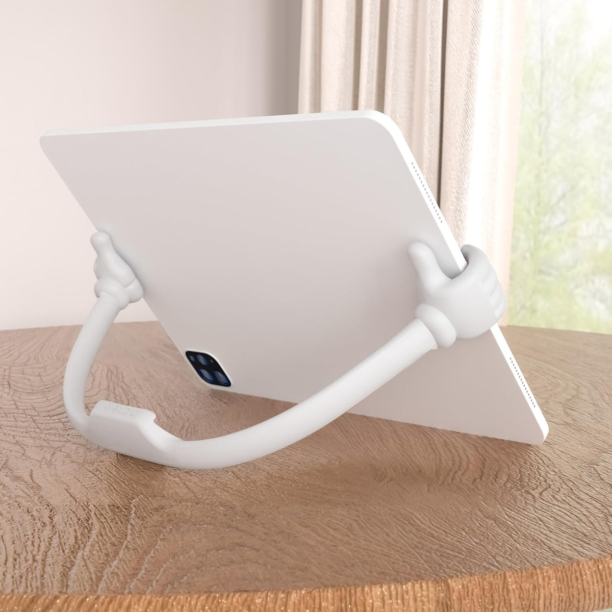 Honsky Thumbs Up Tablet Stand,Portable Monitor Stand Holder for Desktop,Tablet Display Stands Holder for Desk Universal Cute,White