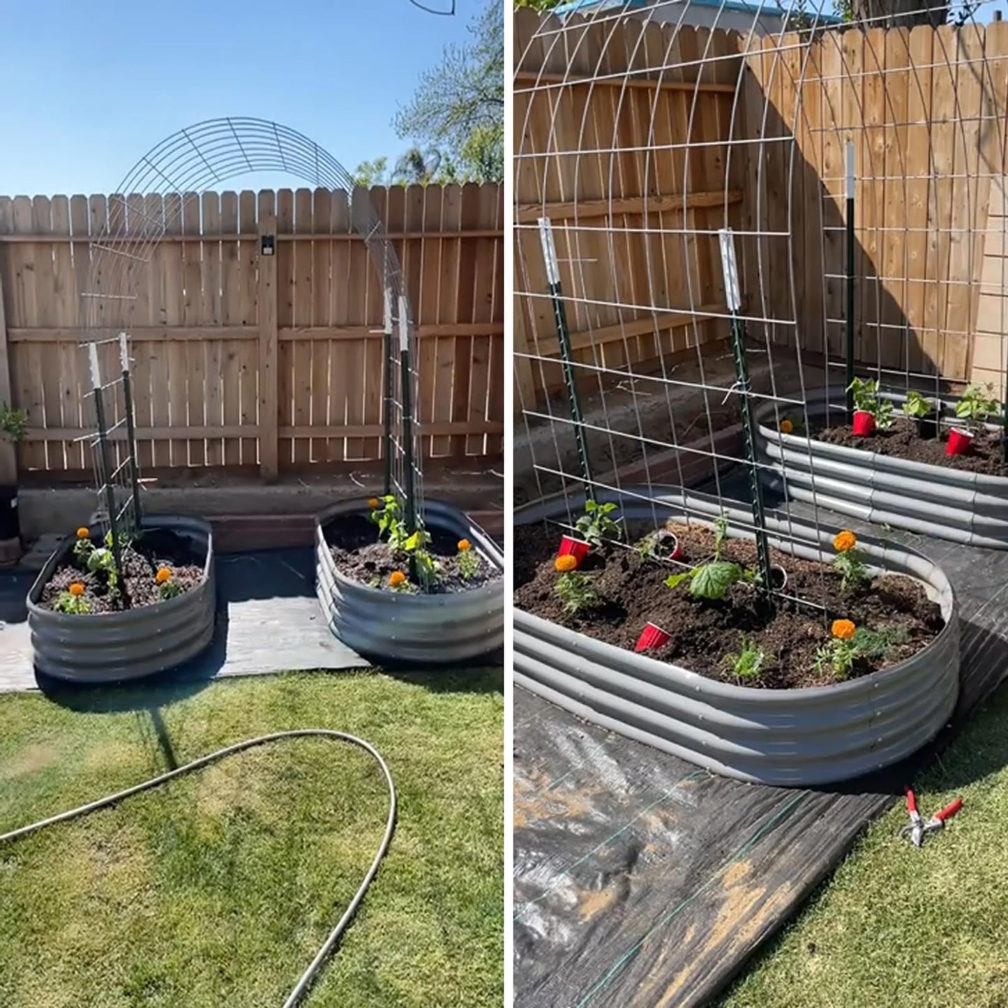 2 Pack 6x3x1ft Raised Garden Bed, 12" Tall Galvanized Metal Raised Beds for Gardening, Rust Resistant Elevated Garden Bed, Planters Box Kit for Outdoor Plants Vegetables Flowers Herbs Tomatoes, Grey