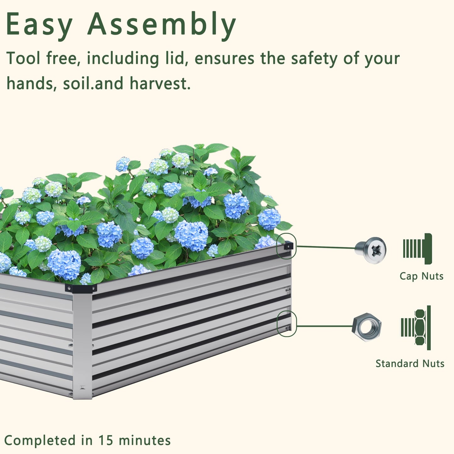 DIIYIV 12x2x1FT Galvanized Raised Garden Bed Kit,Vegetable Boxes-Rectangle Metal Flower Box,Large Planter Raised Beds Outdoor Garden for Planting,Fruit,Herb-Silver