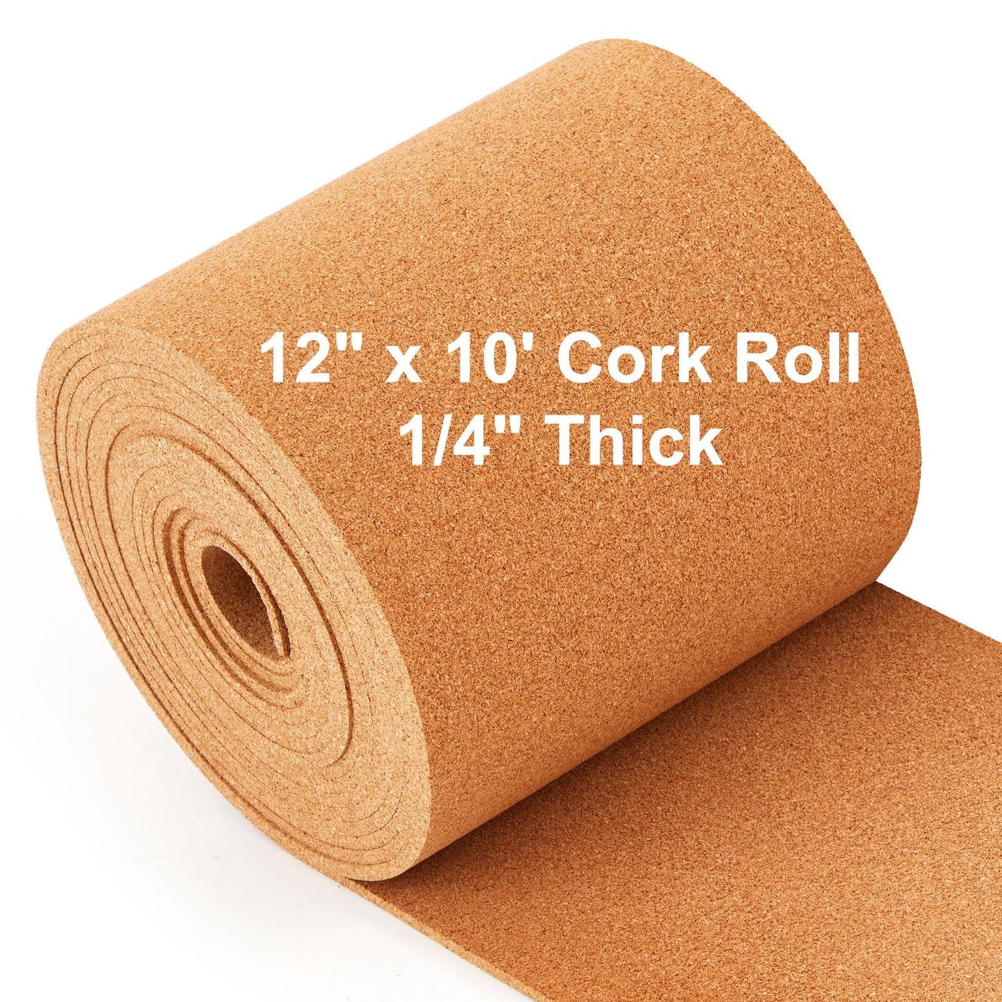 Pangda Multi-Purpose Cork Board Roll 12in x 10ft, 1/4" Thick Cork Roll for Bulletin Boards, Decorative Photo and Message Push Pin Displays Versatile for Home, School, and Office