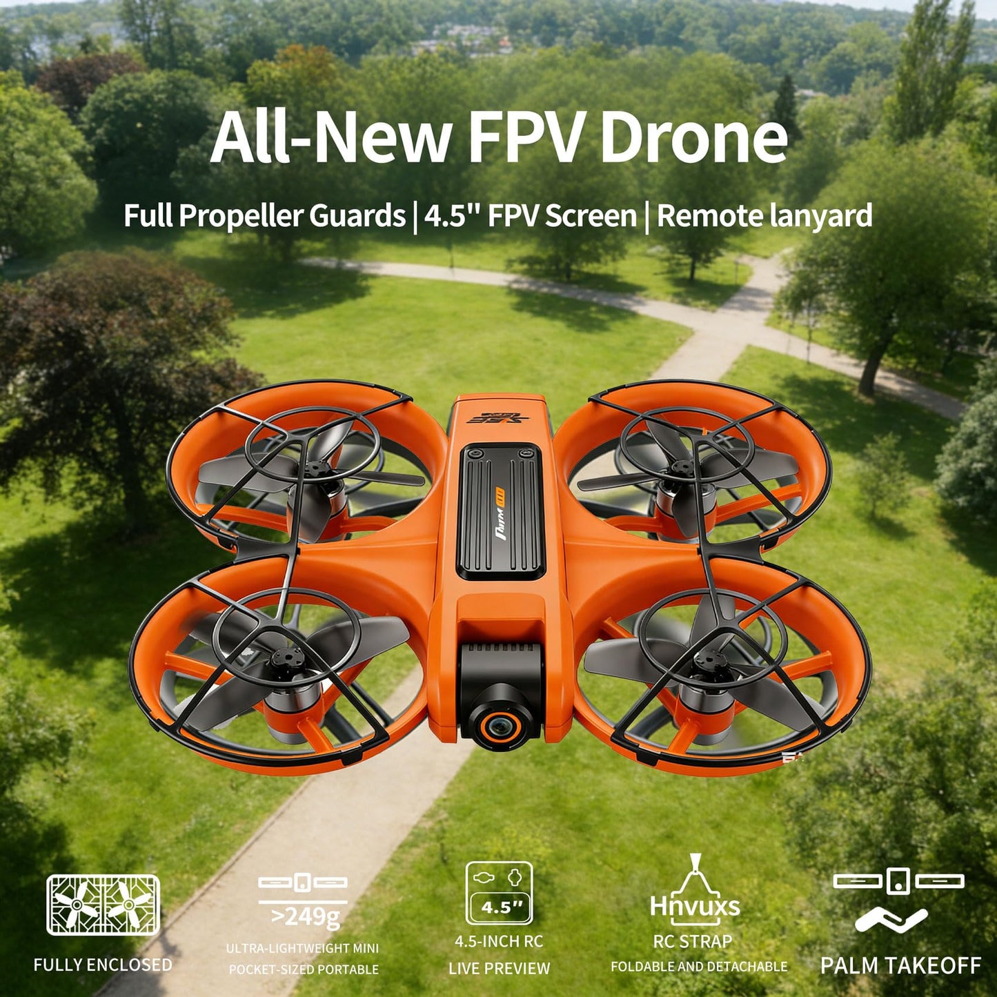 Hnvuxs Drone With Camera For Adults - 4.5” Fhd Screen Remote Control, 2k Dual Camera, 40 Min Flight, Brushless Motor, Obstacle Avoidance, Auto Hover,Follow Me, One Key Takeoff/Landing, 360° Flip, Includes 2 Batteries, Perfect Mini Drone For Kids And Begin