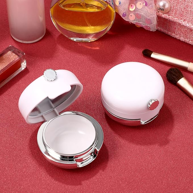 Beaupretty Plastic Container 4 Pieces Plastic Lips Balm Jars Empty Lip Mask Holder Box with Silicone Lip Brush Mirror Refillable Lipstick Pot for Home Travel Travel Containers