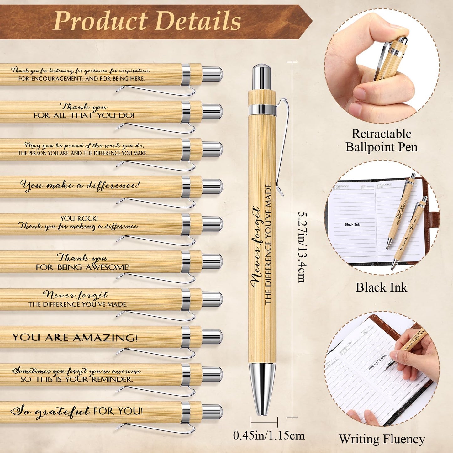 Dispowreath 30 Sets Thank You Leather Journal Bulk Employee Appreciation Gift Inspirational Notebook with Bamboo Pen Notepad End of Year Gift for Coworker Volunteer Teacher Nurse Staff (Multicolor)
