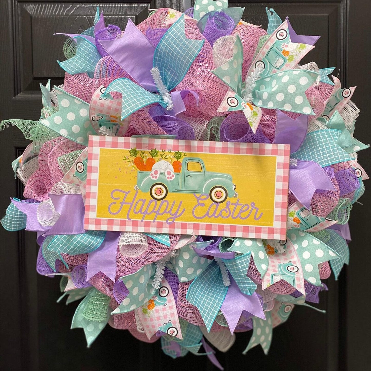 JStnana 4 Rolls Deco Mesh Ribbon for Spring Easter Wreath Making Supplies, 10Inch x 30Ft Metallic Burlap Mesh Pink Green Blue Purple Deco Mesh Rolls for Easter Spring DIY Crafts Wreaths Swags Decor