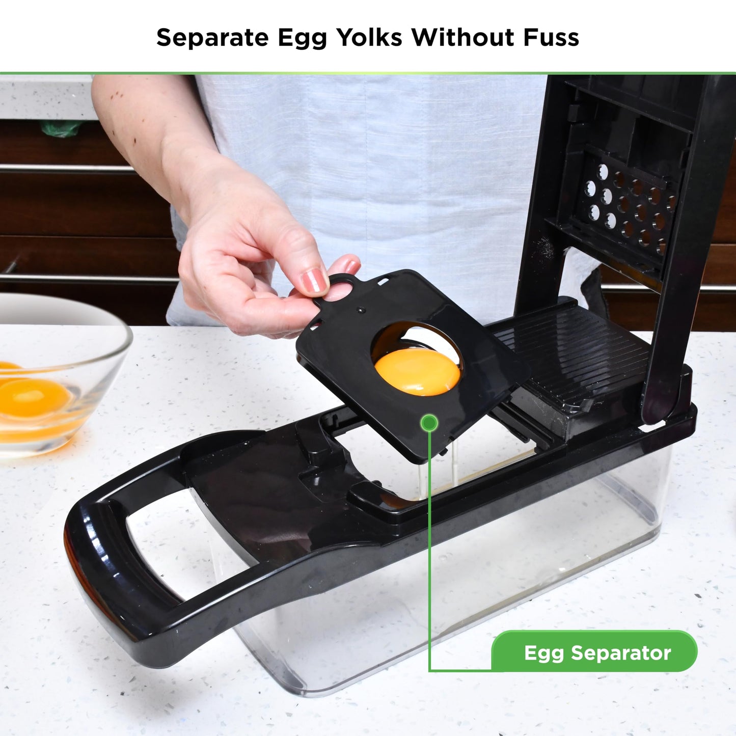 PrepNaturals Vegetable Chopper with Container, Veggie Chopper, Food Chopper & Onion Chopper - Mandoline Slicer for Kitchen (8 in 1, Black)
