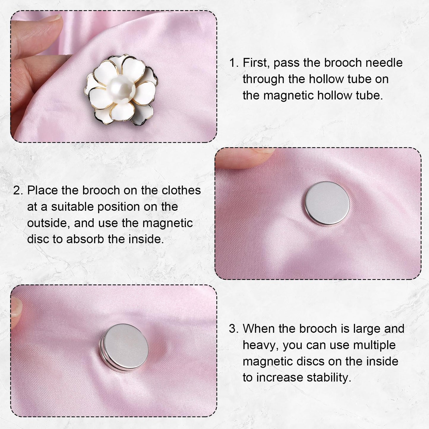 8 Pairs Mini Magnetic Pin Brooch Converters, Magnetic Clasps for Clothing Metal Pin Backs Almost Invisible for Hijab Scarf Shawls Thin Fabric
