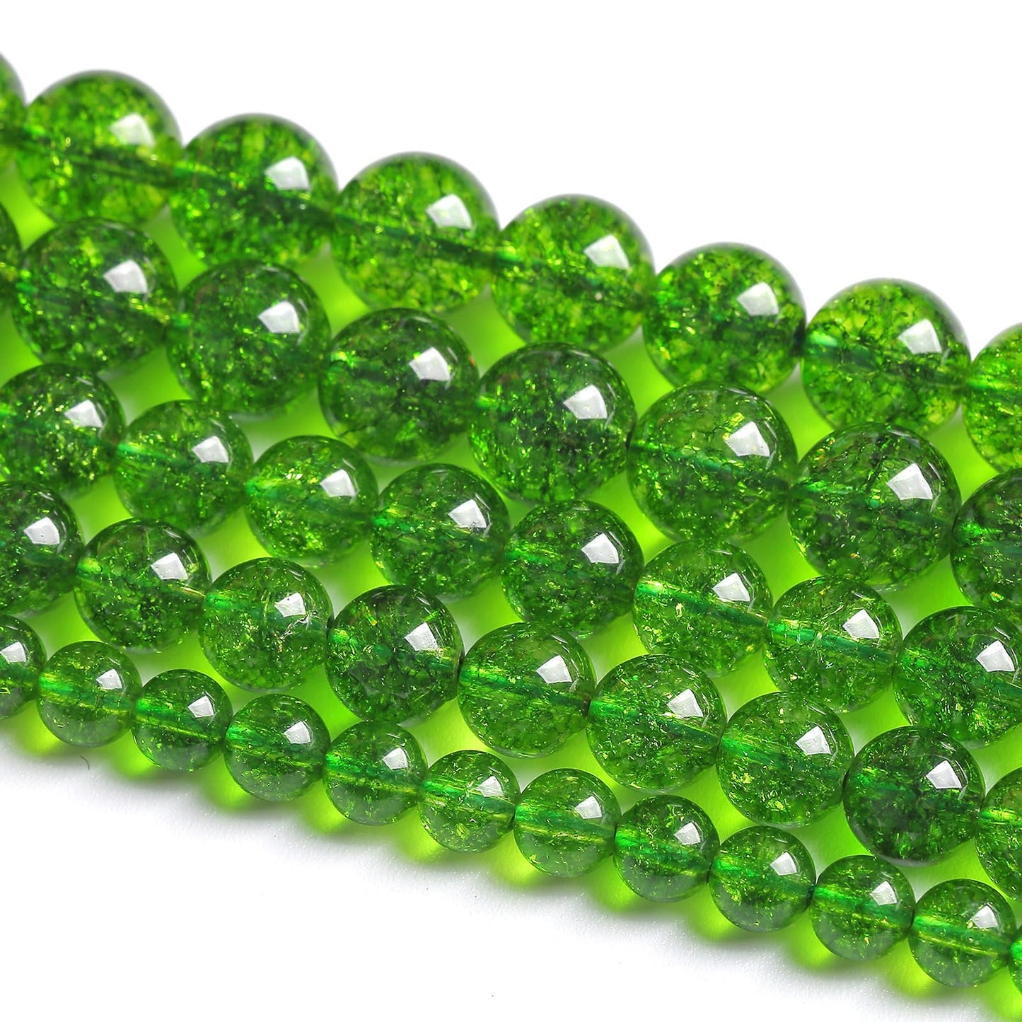 8MM 45PCS Green Peridot Crystal Stone Beads for Jewelry Making DIY Bracelet