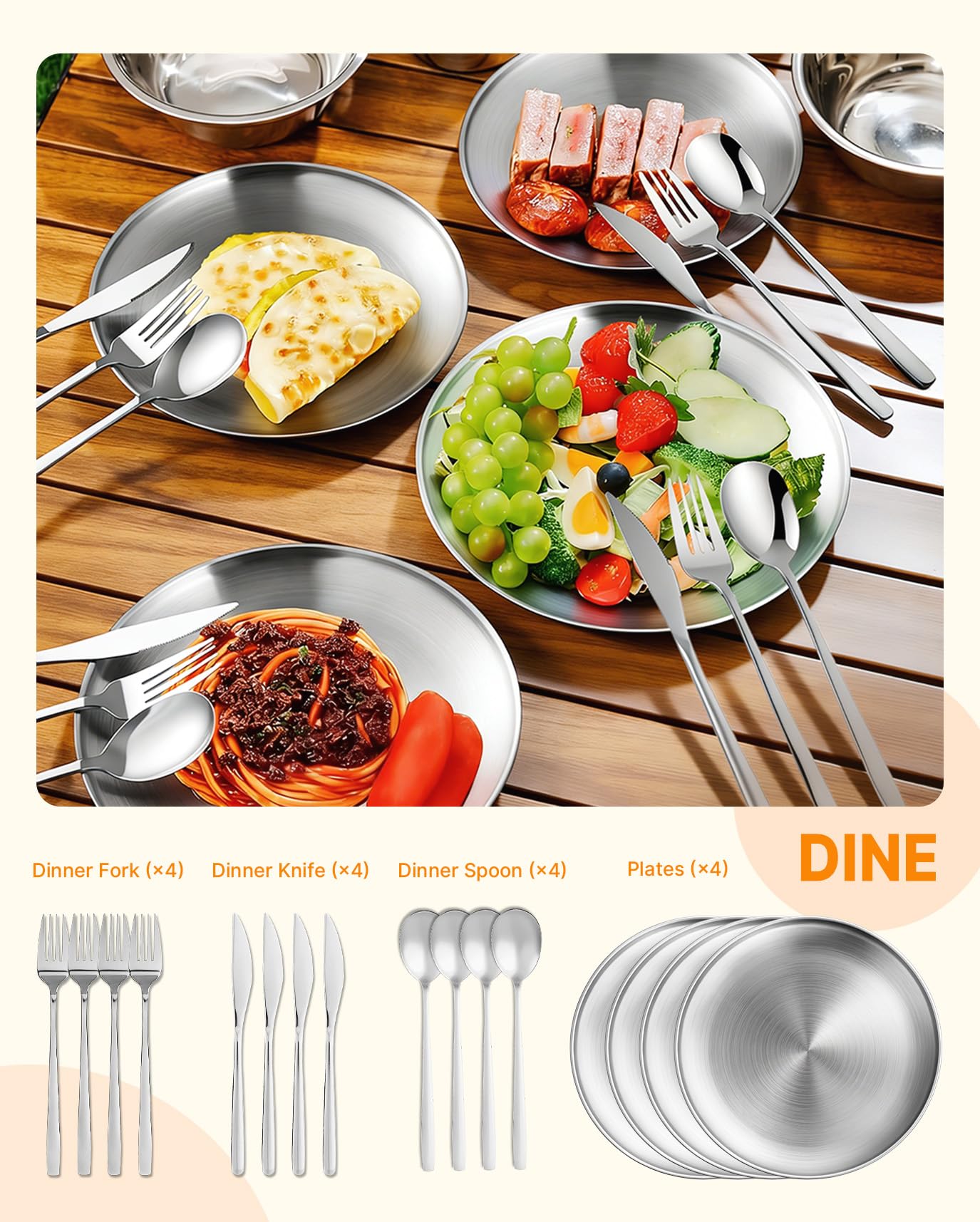 GAIALOOP Portable Camping Cooking Utensils Set 28PCS, Camp Kitchen Set with Plates and Camping Cutlery Set, RV Essentials Cooking Equipment, Outdoor BBQ Cooking Utensil Kit with Organizer Bag