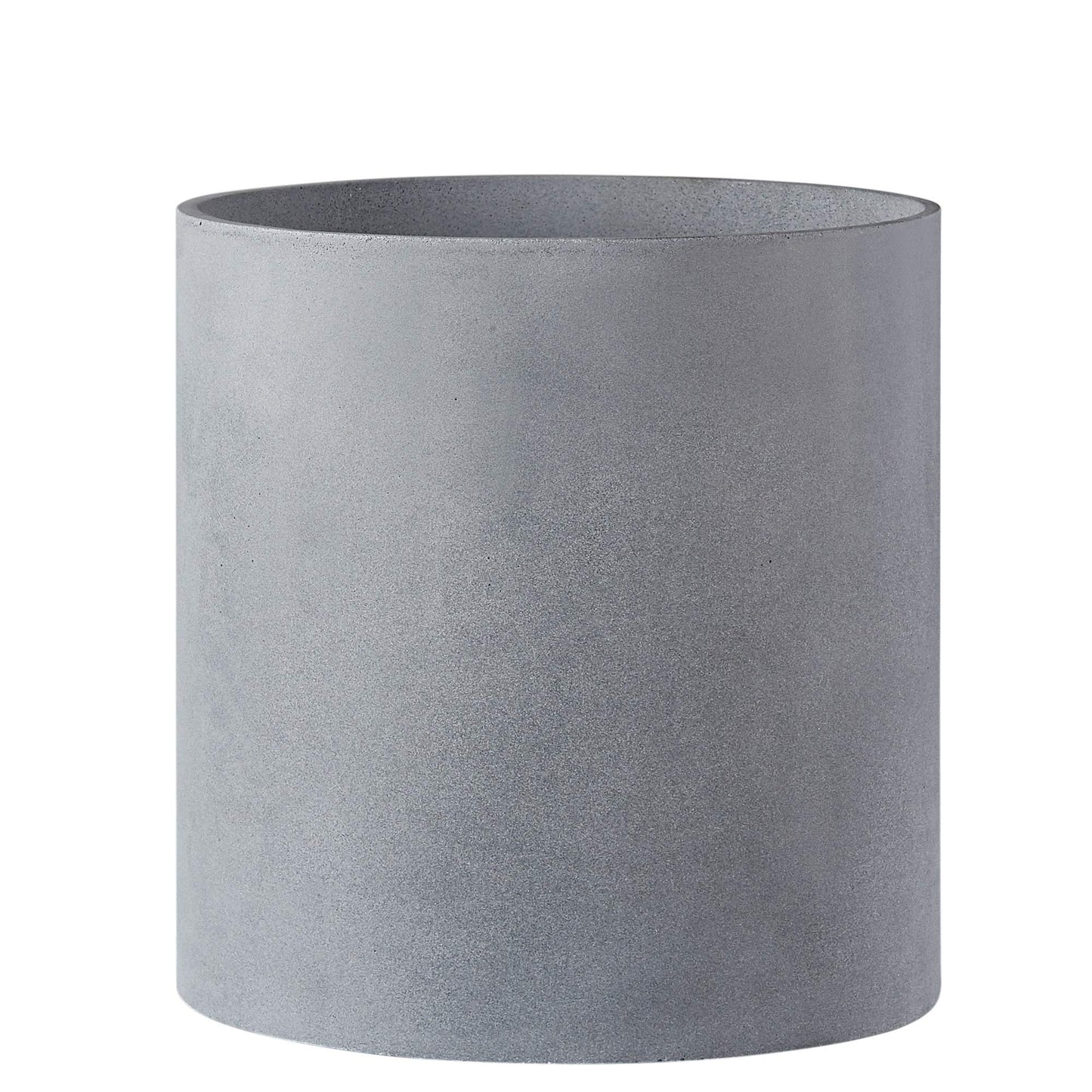 FaithLand 10 Inch Fiberstone Planter - Lightweight Modern Cylinder Plant Pot with Drainage Hole & Plug, Authentic Concrete Look, Gray