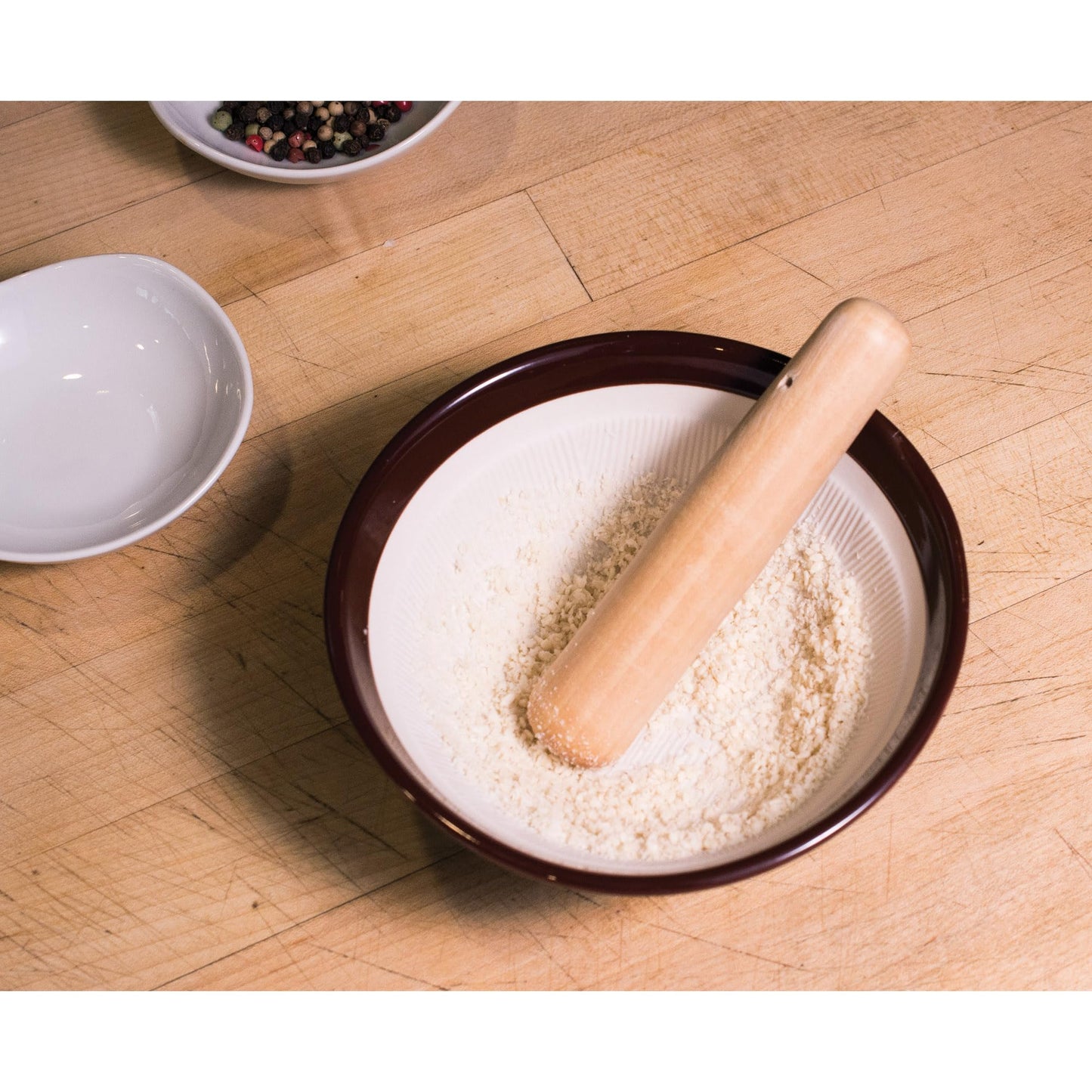 Helen’s Asian Kitchen Suribachi Set, Ceramic Mortar Bowl with Wooden Pestle