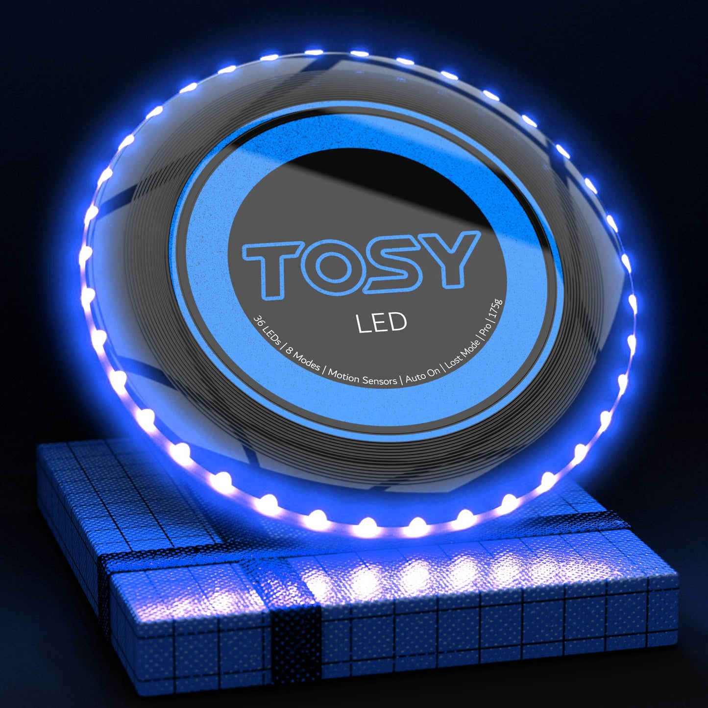 TOSY Bundle of 2 - Flying Disc 108 LEDs - RGB Black + Blue