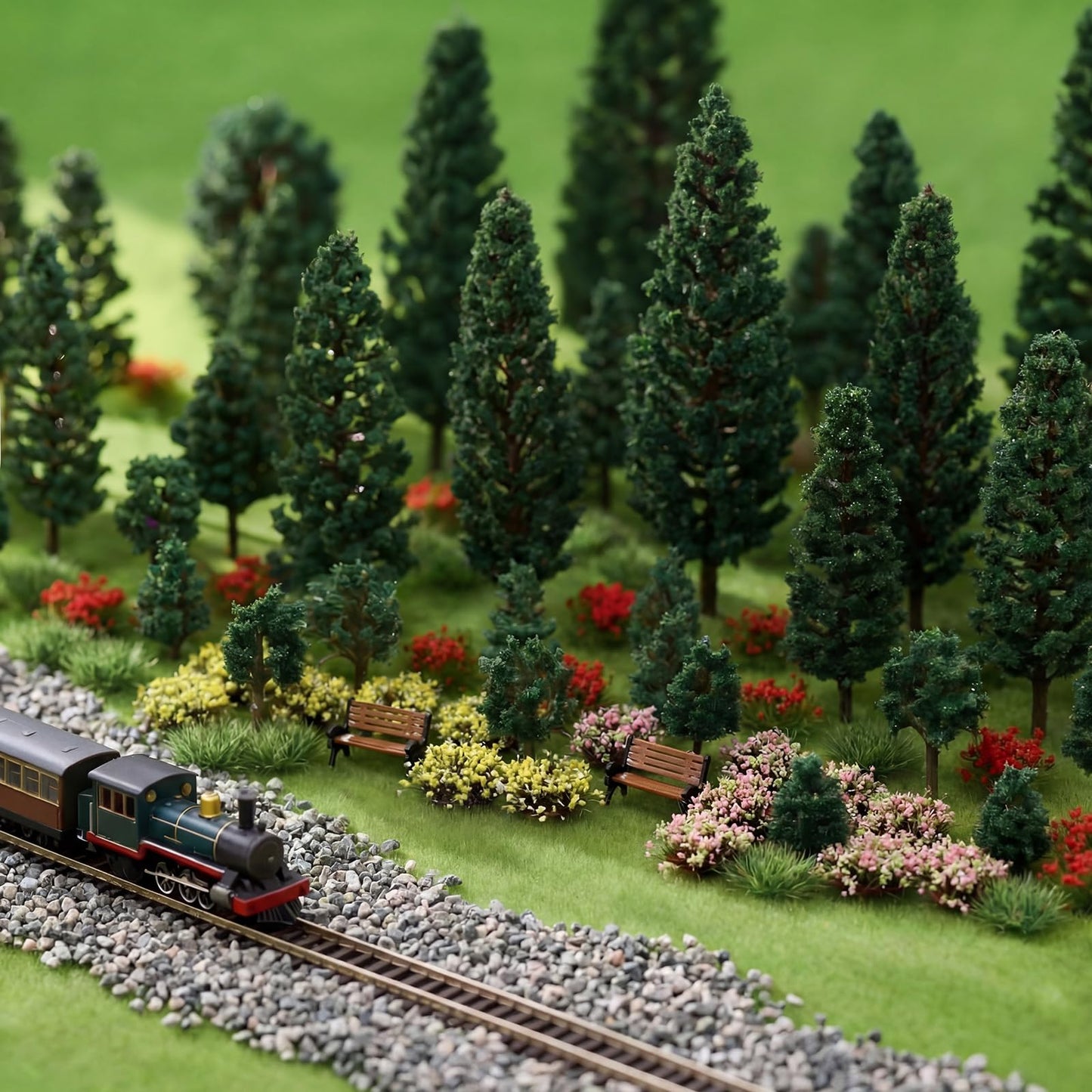 Ceenna 143 Pcs Miniature Model Trees Scenery Landscaping Kit Include Diorama Trees Artificial Grass Mat Pebbles Ho Scale Train Accessories for DIY Crafts Project Building Model Scenery Landscape