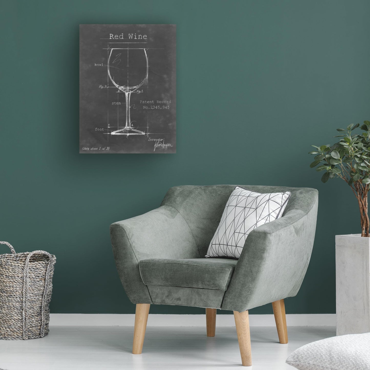 Wrapped Canvas Wall Art - Ethan Harper 'Barware Blueprint Iii' Wall Art for Living Room, Bedroom, or Office Décor - 18x24