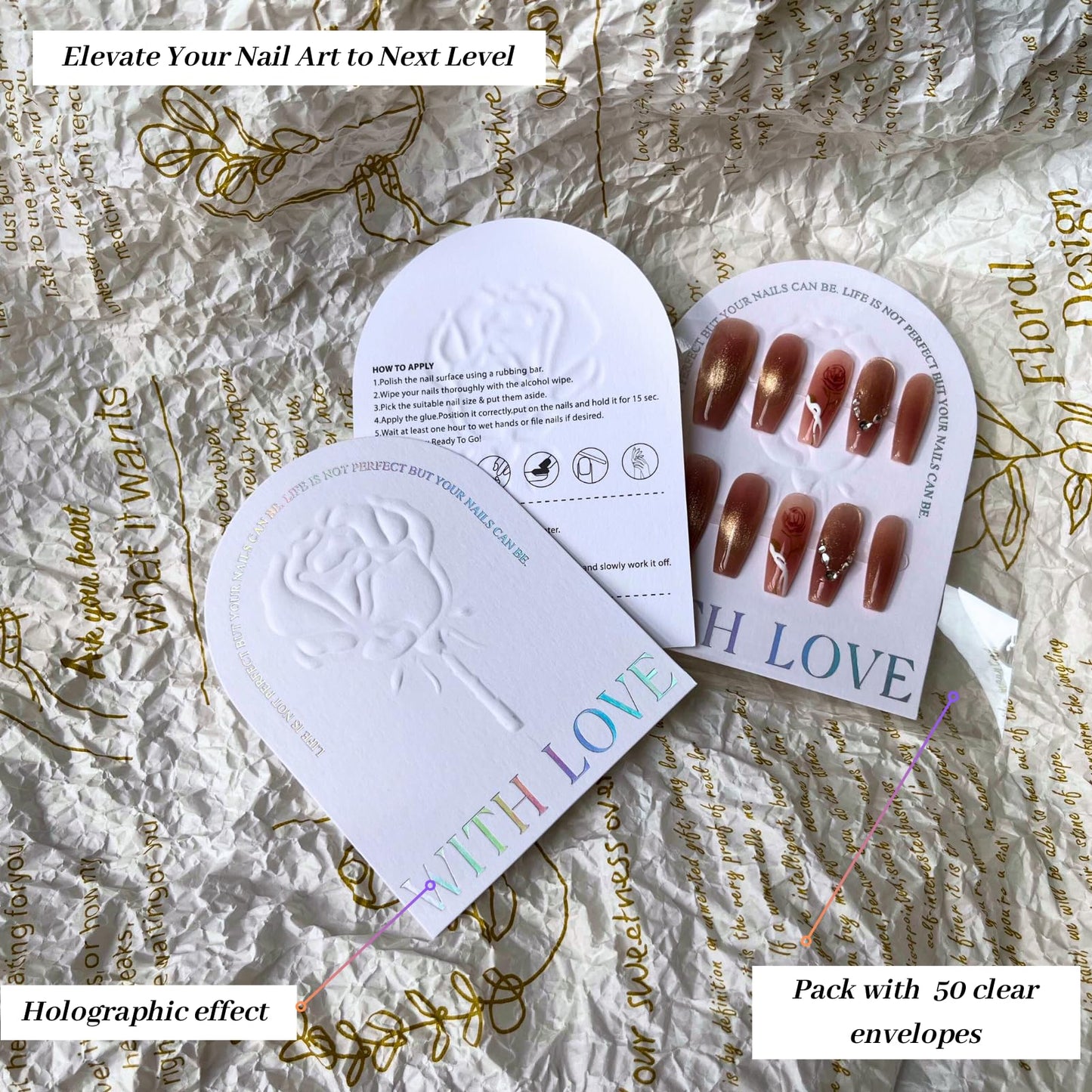 Press On Nails Packaging Kit and Nail Charms Bundle