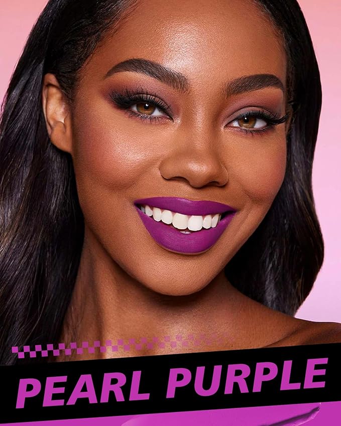Purple Lipstick Long Lasting Matte Liquid Lipsticks for Women Non Transfer Smudgeproof Smooth and Easy to Appy Cruelty Free Lip Color, M45Pearl Purple