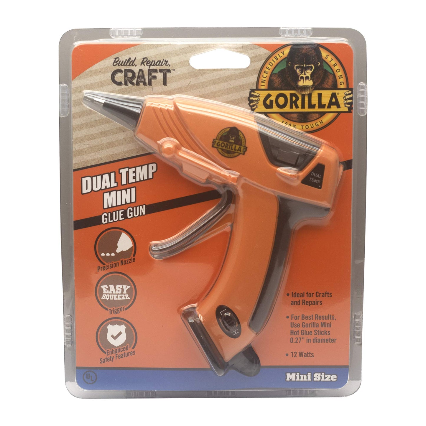 Gorilla Dual Temp Mini Hot Glue Gun Kit with 75 Hot Glue Sticks and Fiskars SoftGrip Detail Craft Knife - 8" Exacto Knife for Crafting