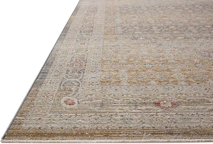 Loloi Chris Loves Julia Ida Collection IDA-02 Stone/Gold 7'-10" x 10', .19" Pile Height, Area Rug