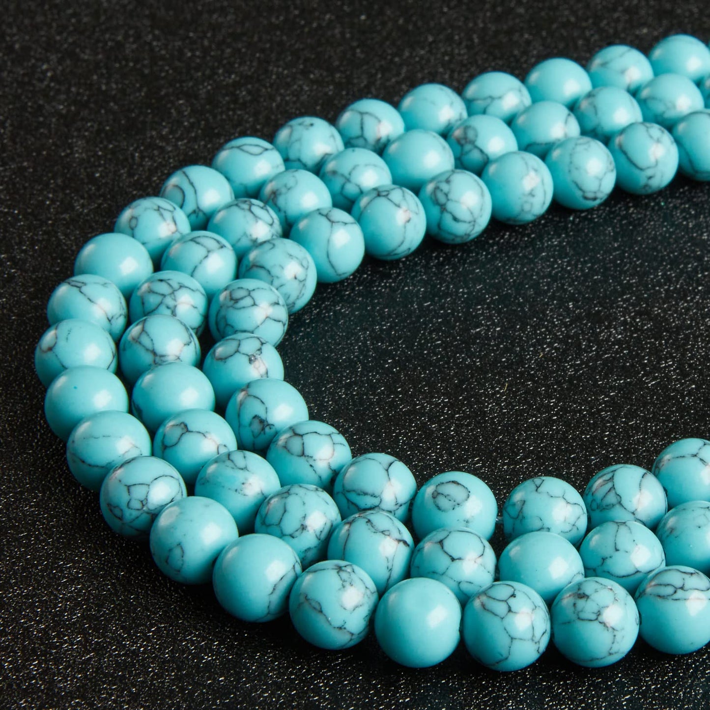 100pcs 8mm Blue Turquoise Beads Natural Gemstone Beads Round Loose Beads for Jewelry Making