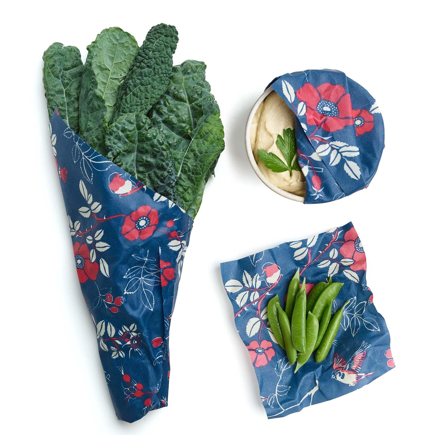 Bee's Wrap Beeswax Wraps for Food - 3 Pack of Assorted Beeswax Wraps - Small, Medium & Large Wrap - Plastic Free Made in USA Reusable Natural Food Wrap - Botanical Print