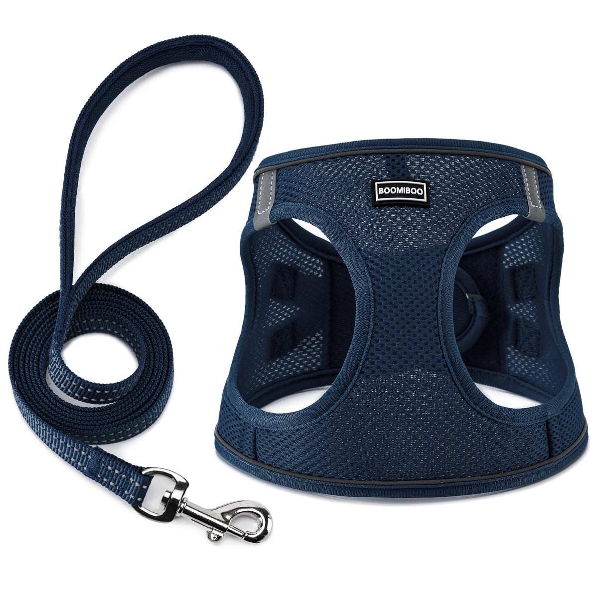 Dog Harness with Leash Set, Step-in Adjustable Puppy Pet Vest,Blue Stripe S