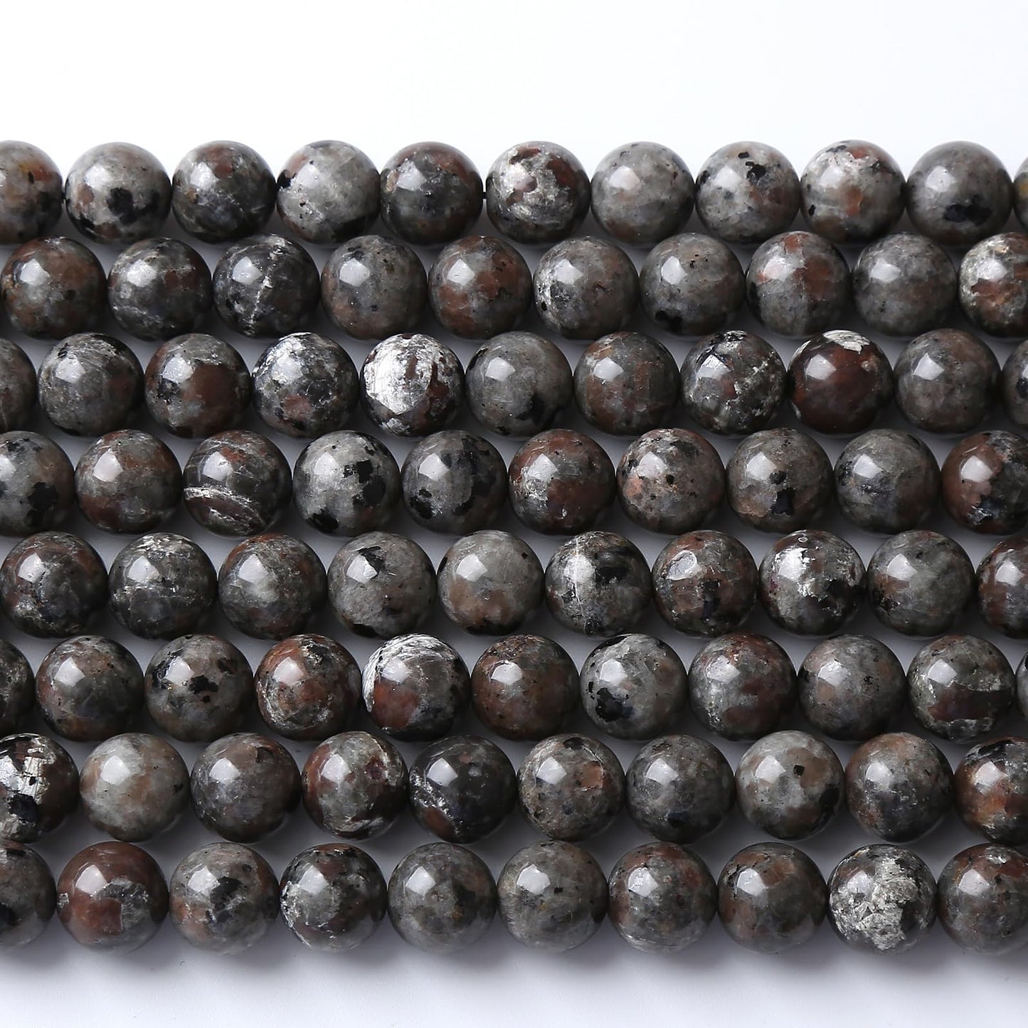 6MM 56PCS Flame Yooperlite Stone Beads Loose Beads for Jewelry Making DIY Bracelets Show Flame Color Under the Irradiation of UV Lamps