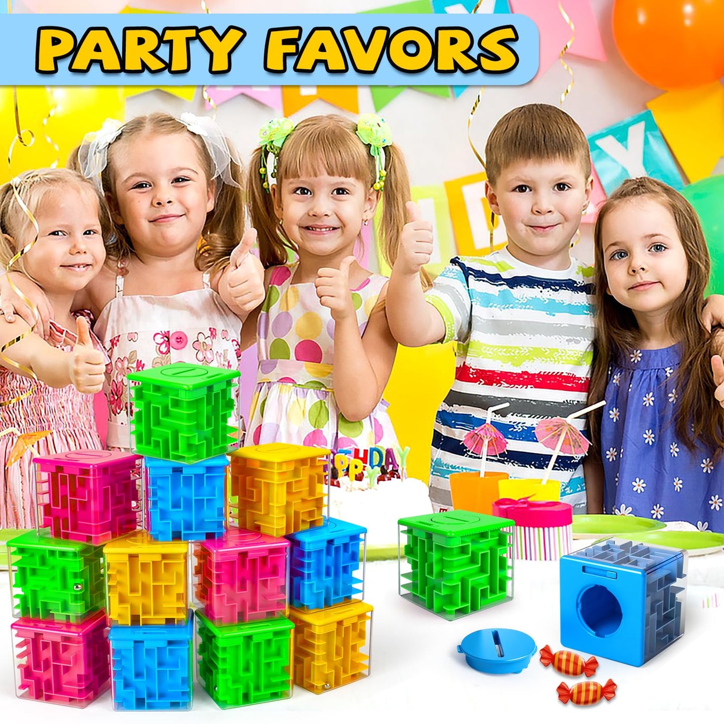 12 Pack Money Maze Puzzle Gift Box, 3D Puzzle Boxes Toy for Cash Gift - Maze Magic Cube Toy Brain Teasers for Kids Adults Birthday Party Favors Easter Basket Fillers