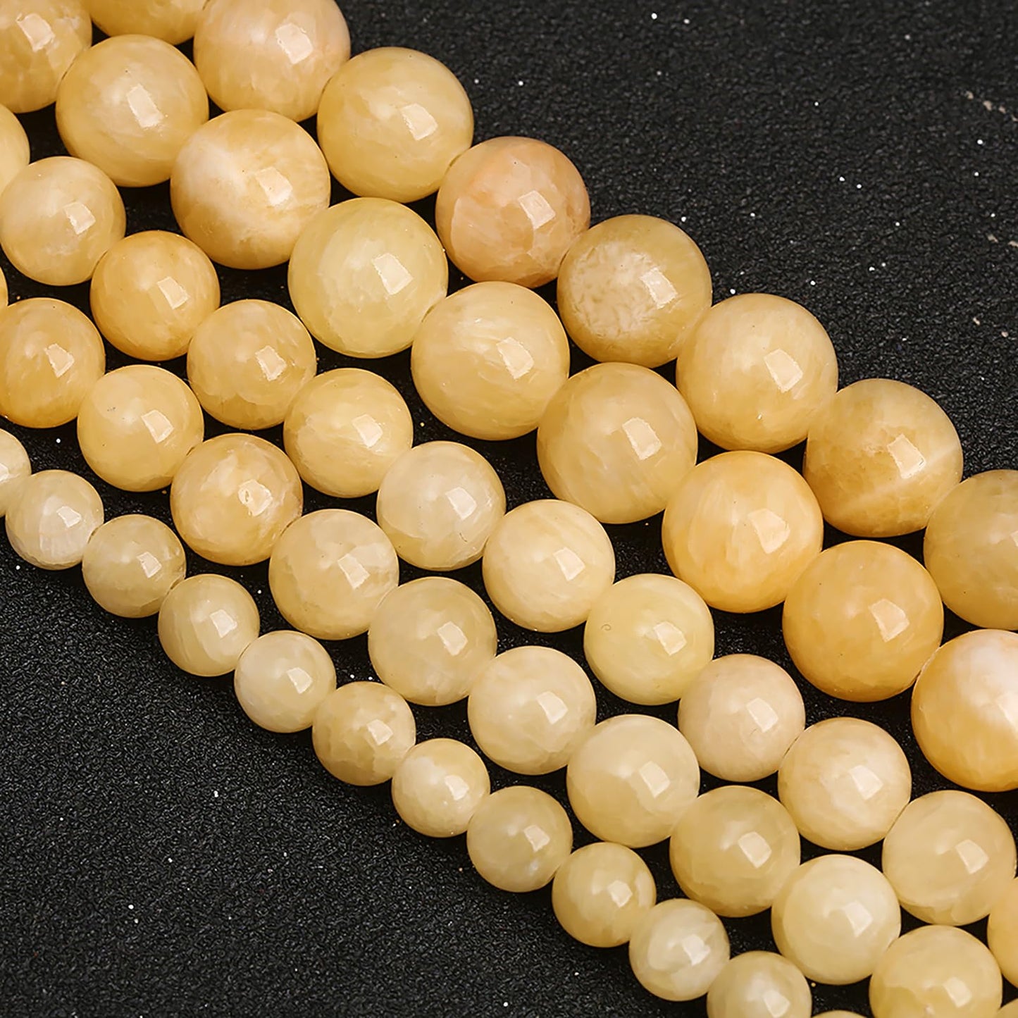 8MM 45PCS Natural Stone Yellow Calcite Beads for Jewelry Making DIY Bracelet
