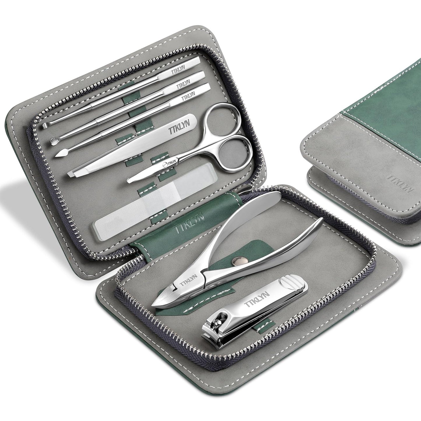 TTKLYN Manicure Kit for Women, Stainless Steel Nail Kit with PU Leather Case, Precision Pedicure Tools for Feet