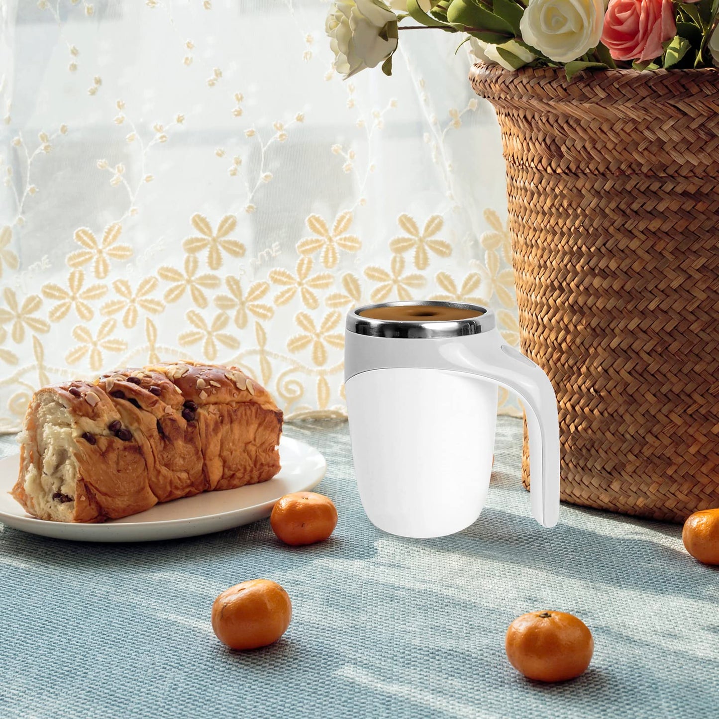 TXLOOK Automatic Magnetic Stirring Coffee Mug, Rotating Home Office Travel Mixing Cup，Funny Electric Stainless Steel Self Mixing Coffee Tumbler, Suitable for Coffee, Milk, Cocoa and Other Beverages……