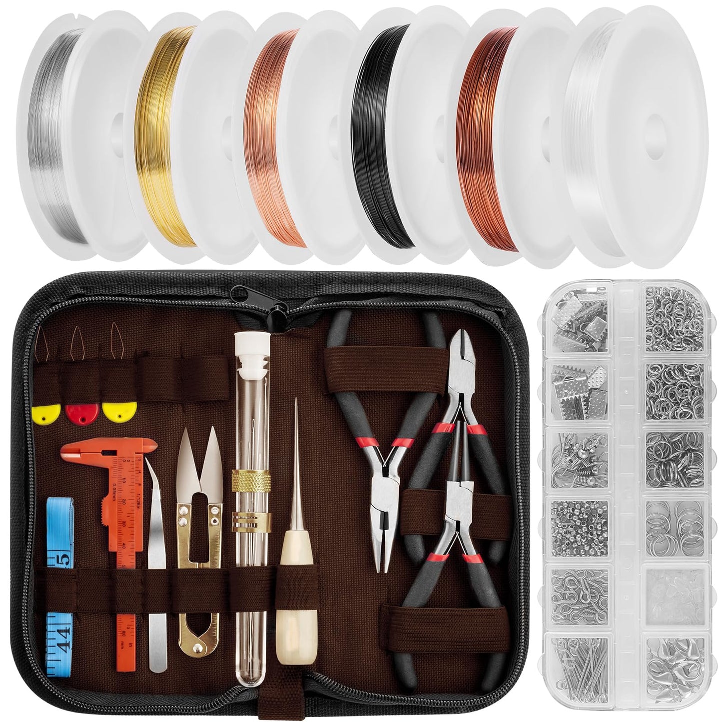 Mluchee Jewelry Wire Wrapping Jewelry Making Supplies Tools Kit - Including Findings Tools, Wire Wrapping Kit, Jewelry Pliers for Repair, Wire Wrap and Beading