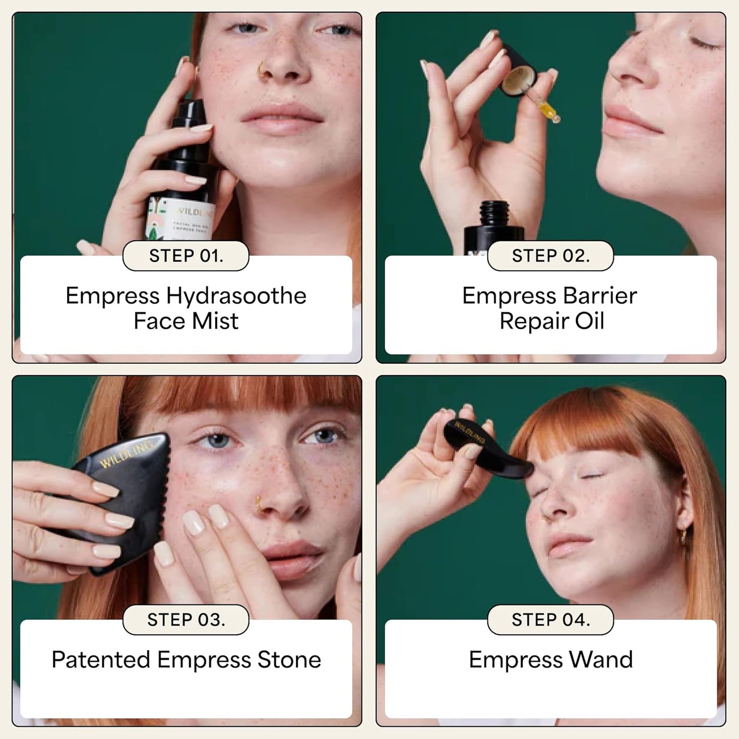 WILDLING Empress Wand | Facial Massage Wand I Designed to Sculpt Jawline + Relieve Tension in The Face, Jaw, Neck + Shoulders I 100% Authentic Bian Stone