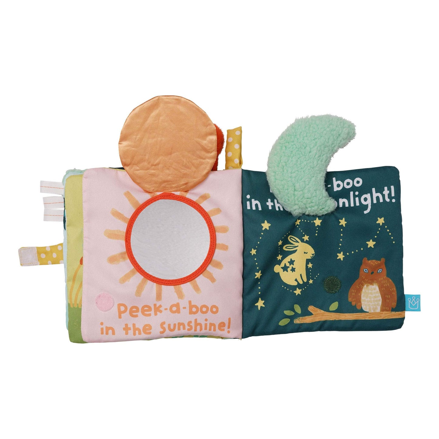 Manhattan Toy Fairytale Peek-a-Boo Soft Activity Crinkle Book for Baby & Toddler with Tethered Bunny Squeaker Small