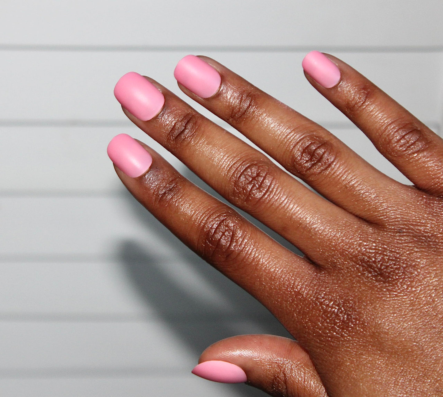 The Beauty Palace Blush Pink Press On Nails – Short Square Oval Shape, Almost Round, Glossy Finish, 24 Nail Pieces Set