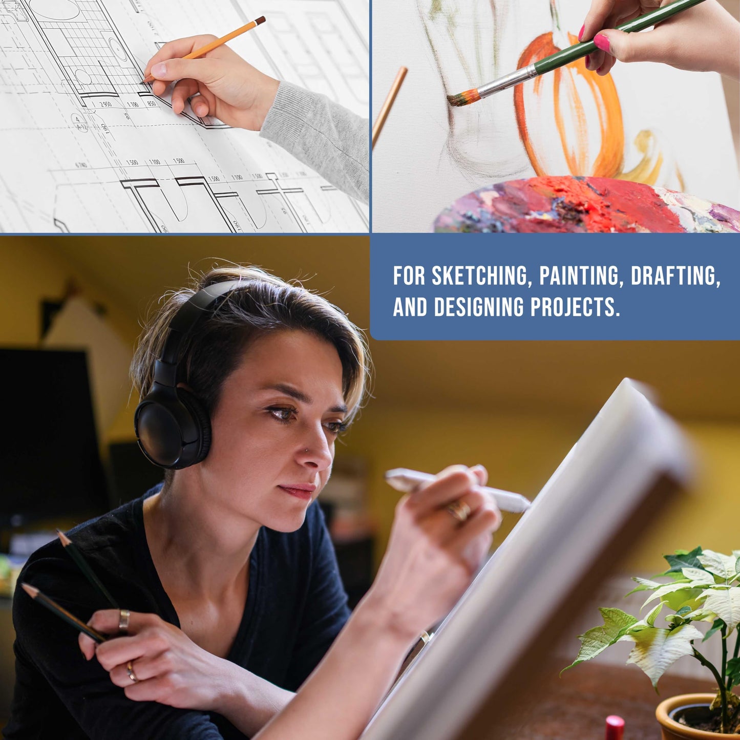 U.S. Art Supply Large 18-1/2" x 14-1/8" (A3) Wooden Drawing Board, Adjustable Table Top Easel for Painting and Drawing - Drafting Board with 6 Angles, Pencil Ledge