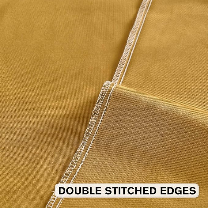 FUTEI Golden Yellow Velvet Throw Pillow Covers 22x22 Inch Set of 2,Soft Embossed Leaf-Relief Textured Cushion Cases,Natural Home Decor for Couch Living Room