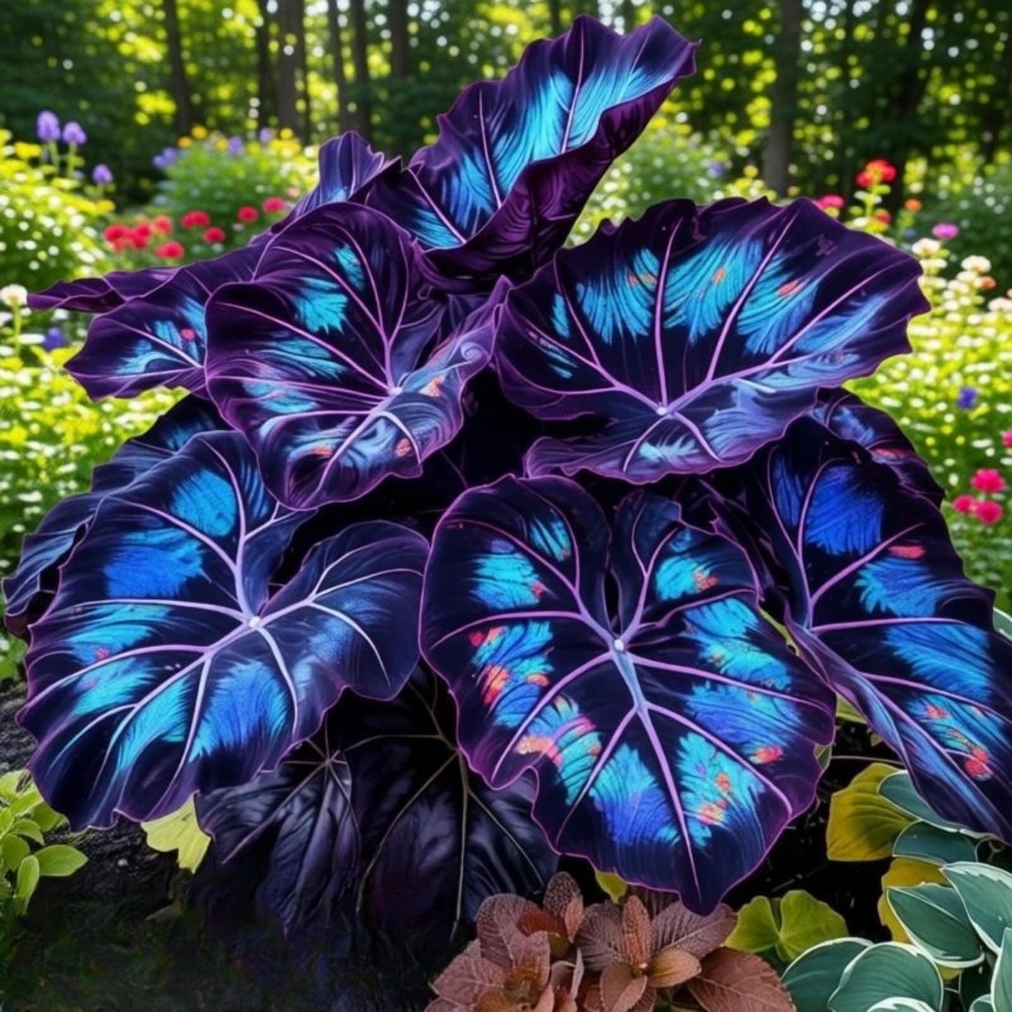 EDRHTJG Faux Elephant Ear Tropical Foliage Large Leaf Decor for Outdoor Garden Patio Natural Green Tones-Acts as a Visual Magnet (6)