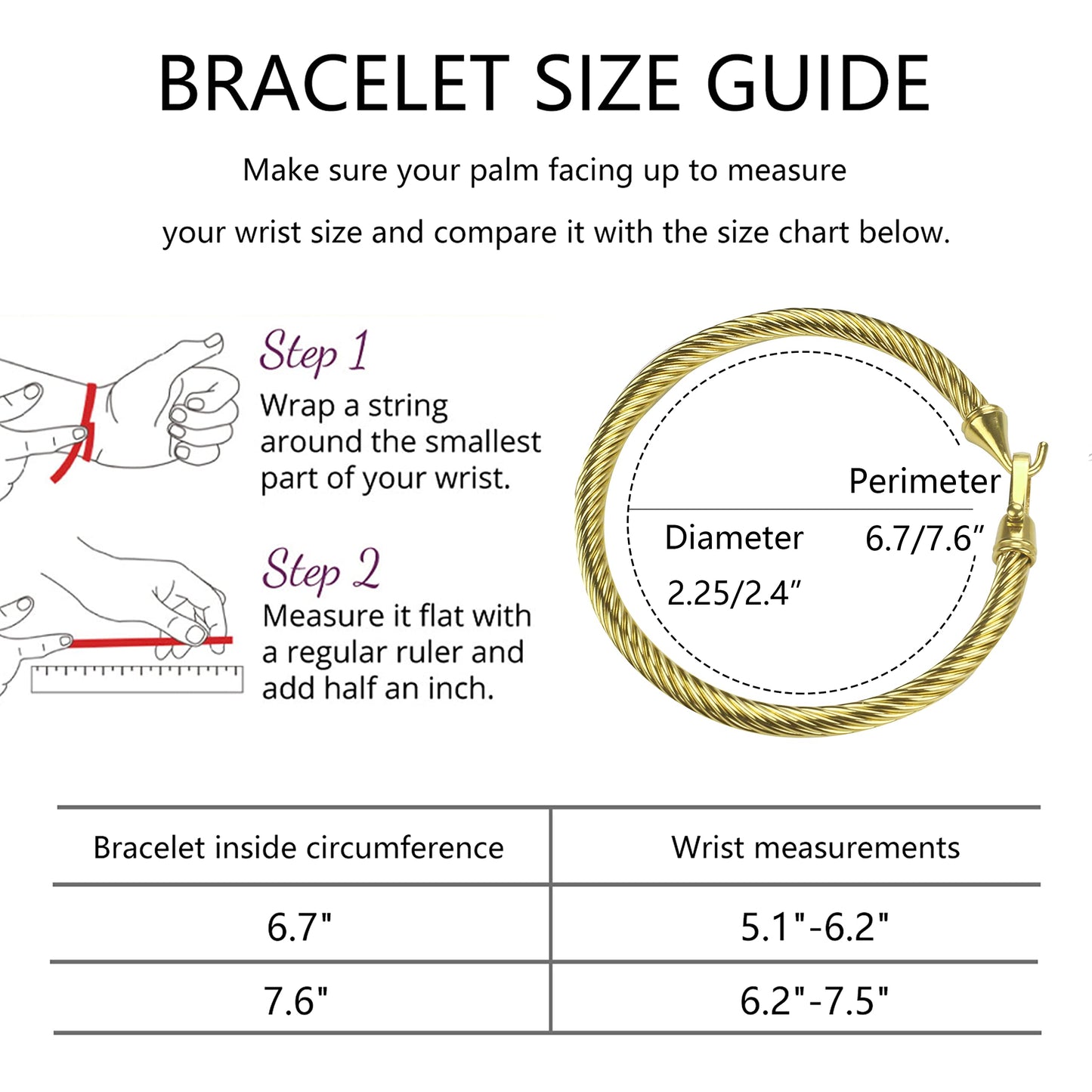 HX SHARE Twisted Cable Bracelet Stylish Fine Stainless Steel Cable Cuff Bracelet with Hook Clasp Bracelets Jewelry for Women